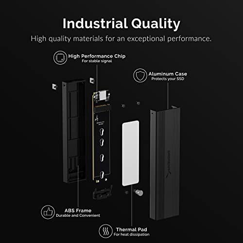 Sabrent Tool-Free USB 3.2 SSD Enclosure – NVMe & SATA Compatible - Image 7