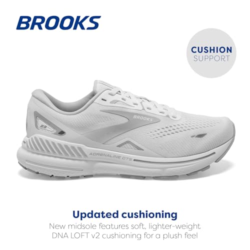 Brooks Women’s Adrenaline GTS 23 Running Shoe - White/Oyster/Silver - Image 2