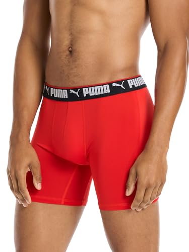 PUMA Men's 5 Pack Performance Boxer Briefs - Navy/Red/Black - Image 3