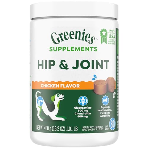 Greenies Hip & Joint Dog Supplements, Chicken Flavor - 80 Soft Chews