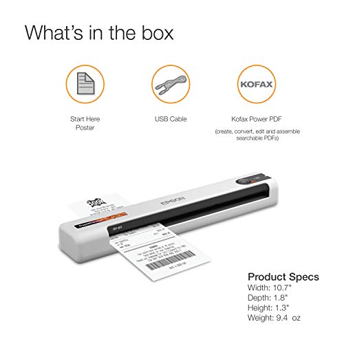 Epson RapidReceipt RR-60 Mobile Receipt & Document Scanner - Image 6