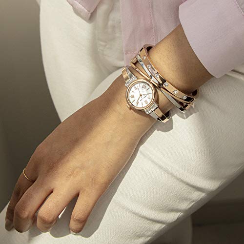 Anne Klein Crystal Accented Rose Gold & Silver Watch Set - Image 4