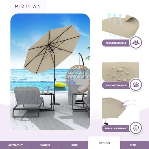 Midtown 10 Ft UV-Proof Patio Umbrella – Durable Aluminum Frame - Image 5