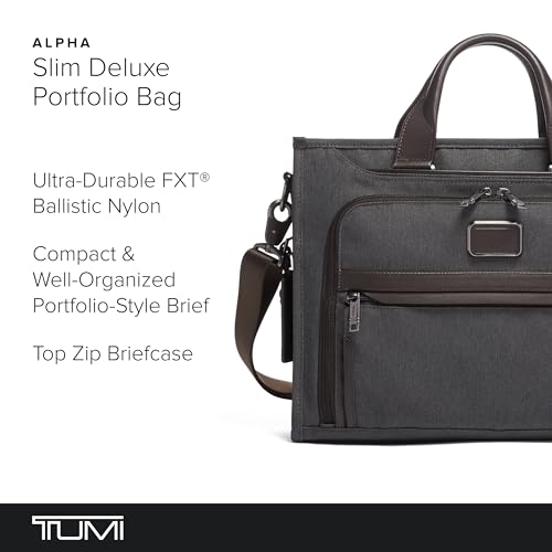 TUMI Slim Deluxe Portfolio - Stylish Ballistic Nylon Briefcase - Image 2
