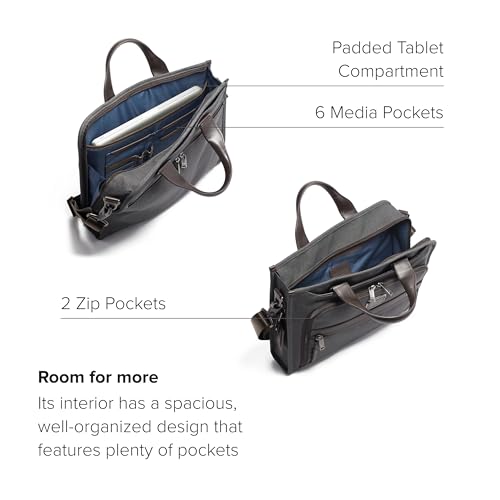 TUMI Slim Deluxe Portfolio - Stylish Ballistic Nylon Briefcase - Image 3