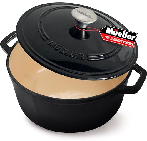 MÜELLERHOME 6 Quart Enameled Cast Iron Dutch Oven