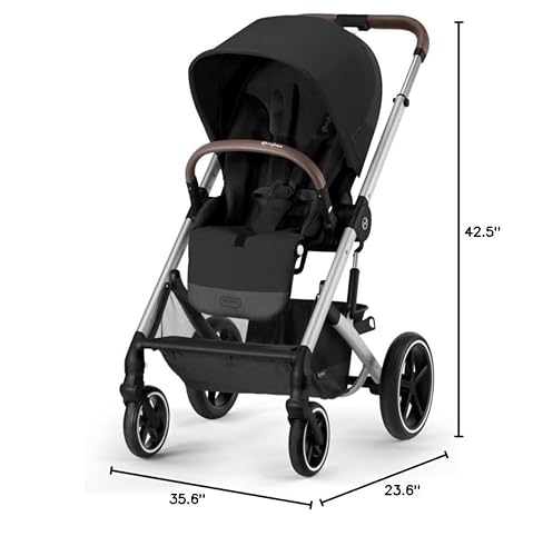 Cybex Balios S Lux Toddler and Baby Stroller - Silver Frame/Moon Black Seat - Image 7