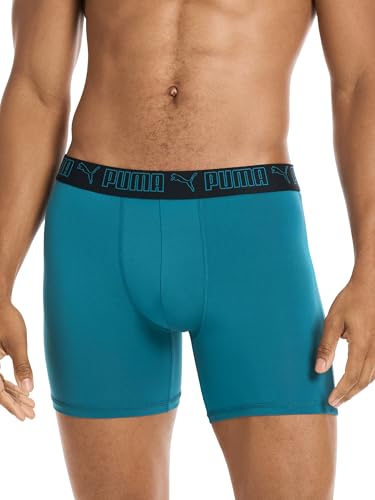 PUMA Men's 5 Pack Performance Boxer Briefs - Blue/Green/Black - Image 2