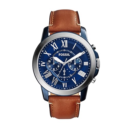 Fossil Men's Grant Chronograph Watch (Silver/Blue)