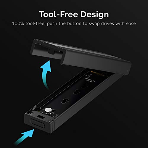 Sabrent Tool-Free USB 3.2 SSD Enclosure – NVMe & SATA Compatible - Image 2
