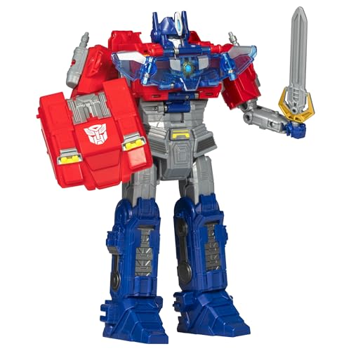 Transformers Power Flip Optimus Prime Action Figure - 10-inch, 4 Modes, Interactive Fun!