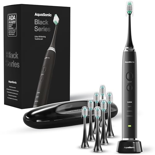 AquaSonic Black Series Electric Toothbrush with 8 Brush Heads & Travel Case - Image 7