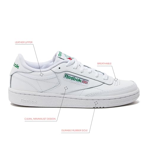 Reebok Men's Club C 85 Sneakers - White/Green, Size 11 - Image 3