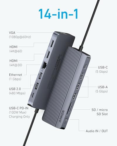 Anker 14-in-1 USB C Hub Laptop Docking Station - Image 2