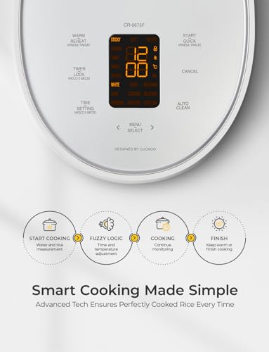CUCKOO Modern Fuzzy Logic Rice Cooker - 6 Cup Cooked Capacity - Image 4