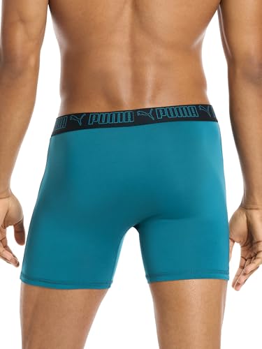PUMA Men's 5 Pack Performance Boxer Briefs - Blue/Green/Black - Image 4