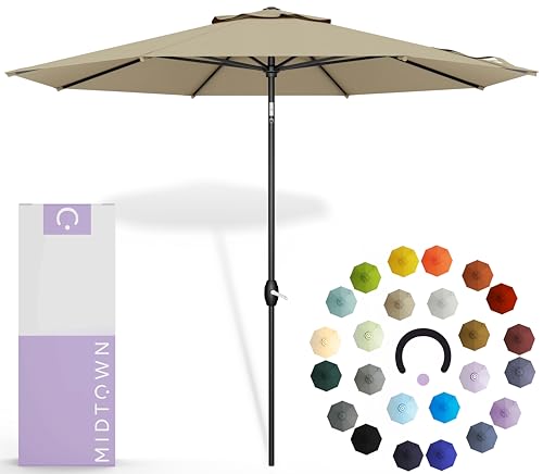 Midtown 10 Ft UV-Proof Patio Umbrella – Durable Aluminum Frame