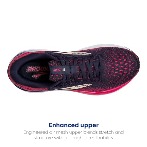 Brooks Women’s Ghost 16 Neutral Running Shoe - Peacoat/Raspberry/Apricot - 8.5 Wide - Image 4