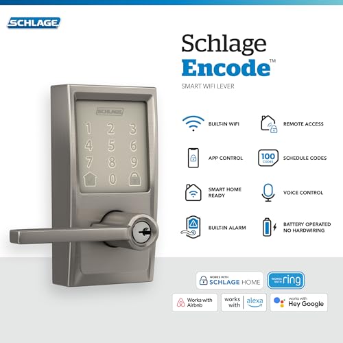 Schlage Encode WiFi Latitude Lever Smart Lock - Keyless Entry - Image 2