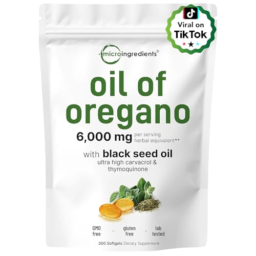 Micro Ingredients Oil of Oregano & Black Seed Oil, 300 Softgels