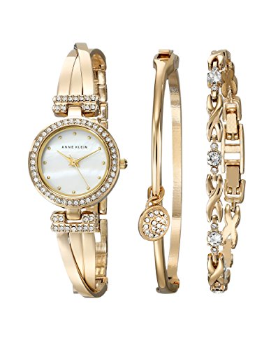 Anne Klein Women's Crystal Watch & Bracelet Set