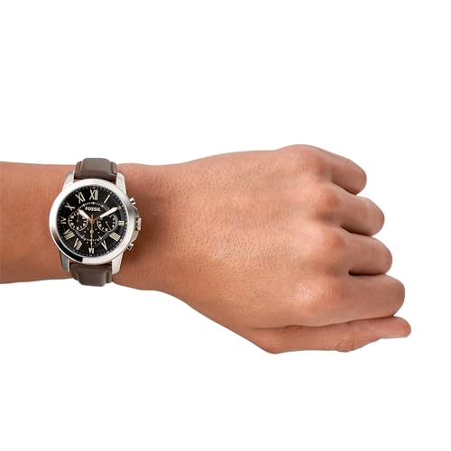 Fossil Men's Grant Stainless Steel & Leather Chronograph Watch - Image 4