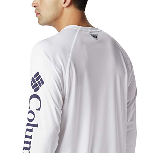 Columbia Men's Terminal Tackle Long Sleeve Fishing Shirt - White/Nightshade Logo - Image 4