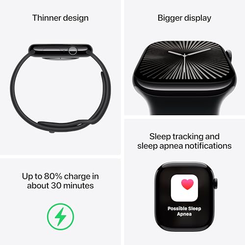 Apple Watch Series 10: GPS 46mm Jet Black Smartwatch - Image 4