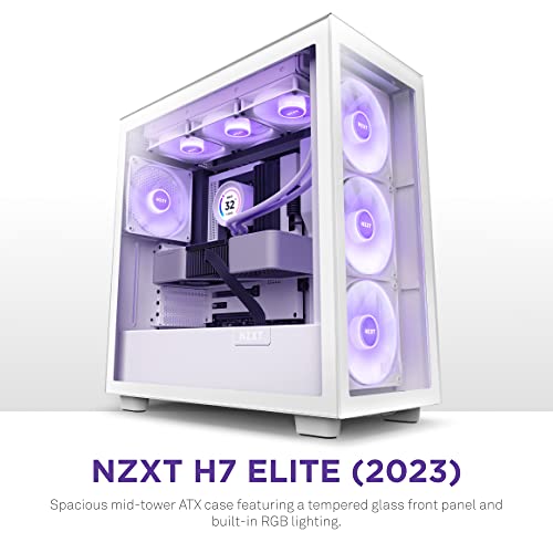 NZXT H7 Elite White Gaming PC Case with RGB Lighting - Image 2