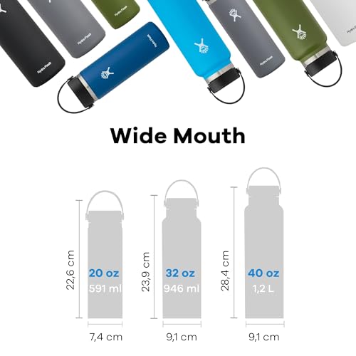 Hydro Flask Wide Flex Cap Water Bottle - 40 Oz Black - Image 4
