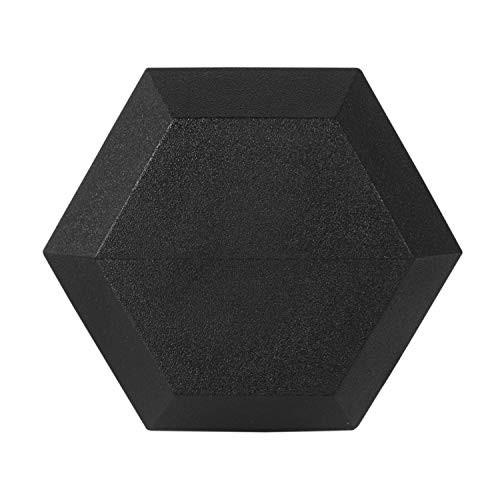 Fitvids Rubber Encased Hex Dumbbell, 25LB Pair - Image 4