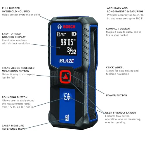 BOSCH GLM100-23 100 Ft Laser Distance Measure - Image 2