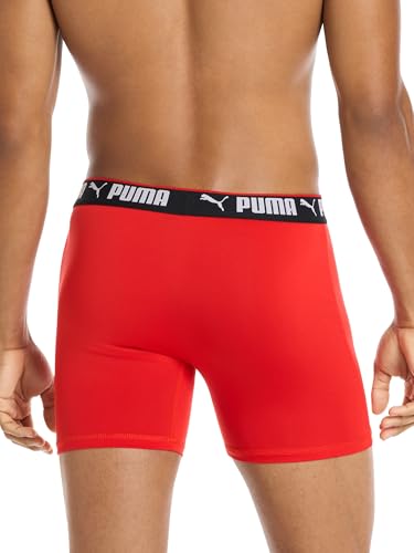 PUMA Men's 5 Pack Performance Boxer Briefs - Navy/Red/Black - Image 4