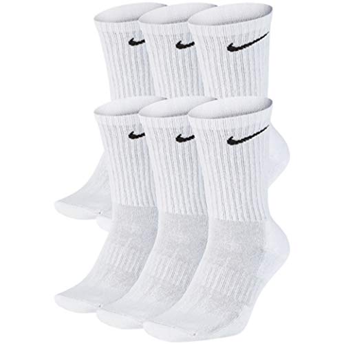 Nike Dri-Fit Cushioned Crew Socks - 6 Pairs (Large, White)