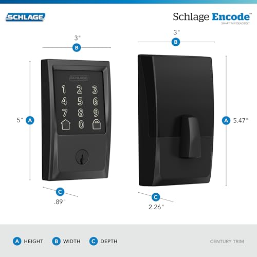 Schlage BE489WB CEN 622 Encode Deadbolt Smart Lock - WiFi & Keypad - Image 3
