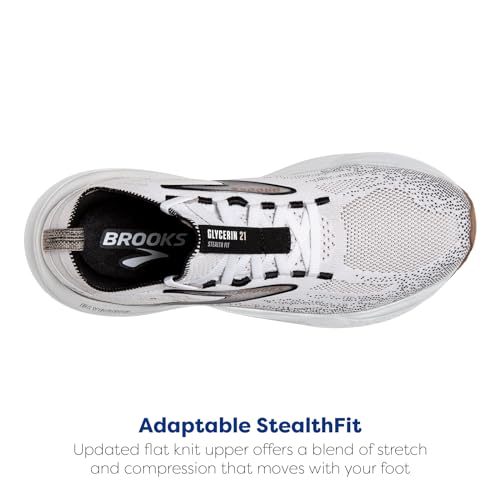Brooks Women’s Glycerin Stealthfit 21 Running Shoe - White/Grey/Black - Image 4