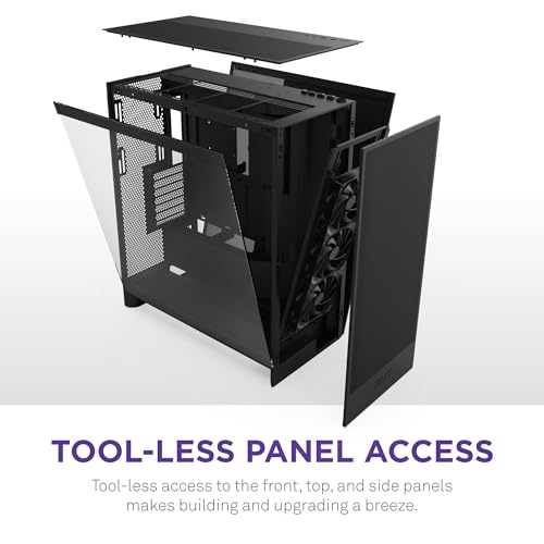 NZXT H7 Flow 2024 - Mid-Tower ATX Airflow Case with 3 Pre-Installed Fans - Image 9