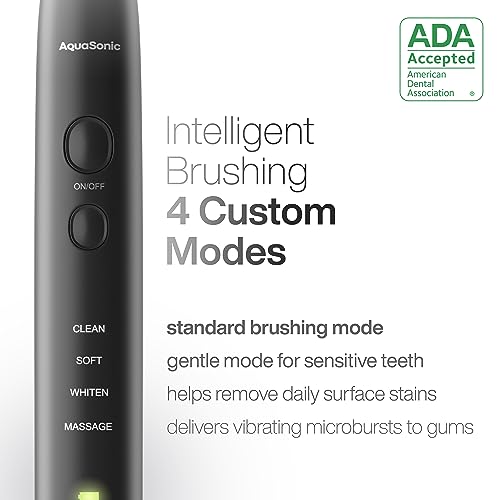 AquaSonic Black Series Electric Toothbrush with 8 Brush Heads & Travel Case - Image 4
