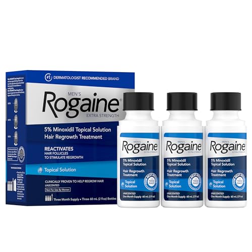 Men's Rogaine 5% Minoxidil Extra Strength Hair Regrowth Solution, 3-Month Supply