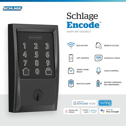 Schlage BE489WB CEN 622 Encode Deadbolt Smart Lock - WiFi & Keypad - Image 2