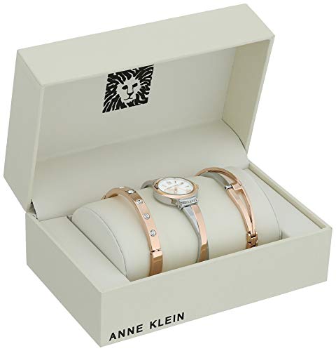 Anne Klein Crystal Accented Rose Gold & Silver Watch Set - Image 2
