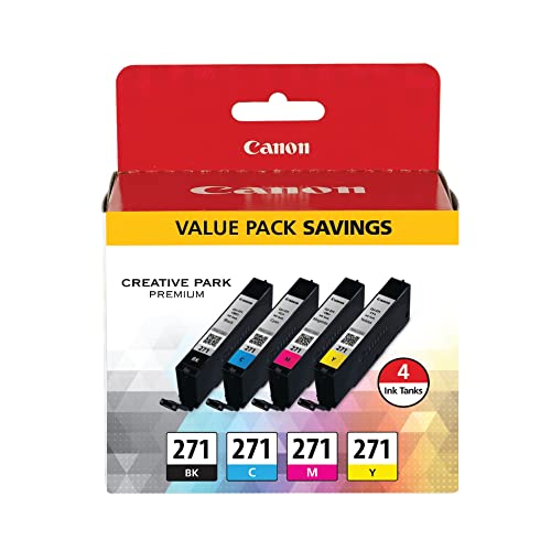 Canon CLI-271 4 Color Value Pack - Genuine Ink for Multiple Printers