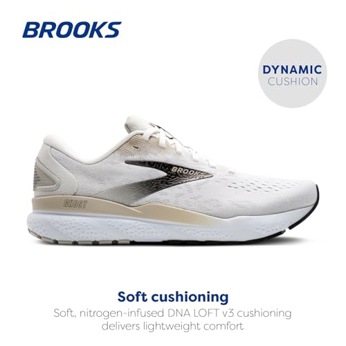 Brooks Men's Ghost 16 Neutral Running Shoe - White/Cream/Pink - Size 11.5 Medium - Image 2