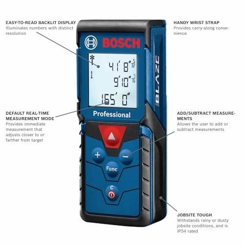 BOSCH GLM165-40 Blaze 165 Ft Laser Distance Measure - Compact & Accurate - Image 2