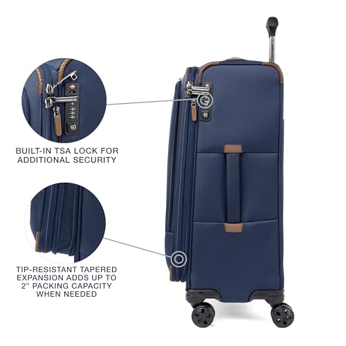 Travelpro Crew Classic Expandable Spinner Luggage - Patriot Blue, 25-inch - Image 4