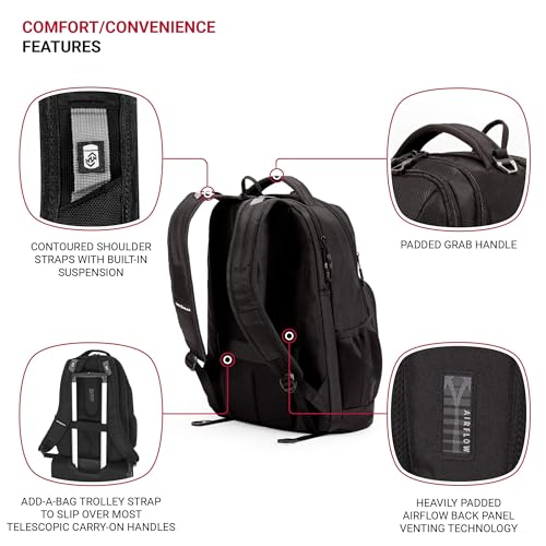 SwissGear 5698 Laptop Backpack, Black, 17-Inch - Image 2
