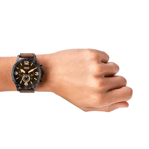 Fossil Men's Nate Chronograph Watch - Black & Dark Brown - Image 5