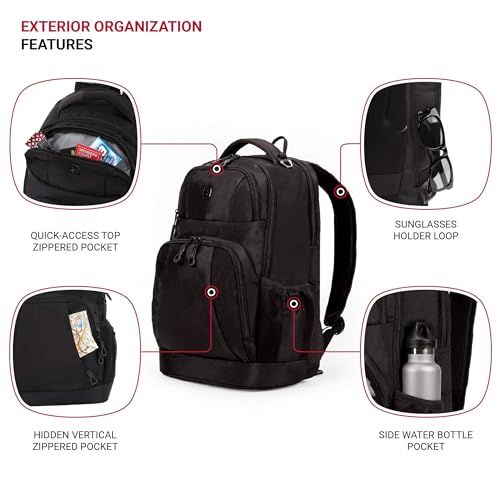 SwissGear 5698 Laptop Backpack, Black, 17-Inch - Image 3