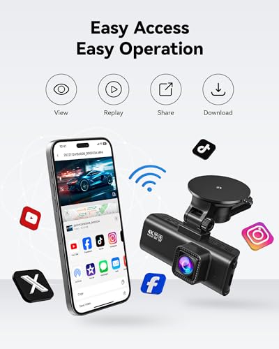 REDTIGER 4K Dual Dash Cam with GPS & Night Vision - Image 5
