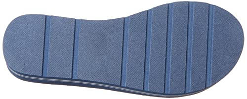 GUESS Women's AVIN Wedge Sandal - Blue+White Denim, Size 6 - Image 4